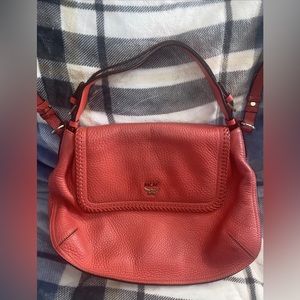MCM Red Leather Messenger or Shoulder Bag (2 Way)